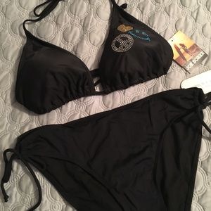 Black Onyx Embellished Bikini